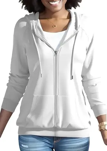 Nimsruc Zip Up Hoodies For Women Long Sleeve Casual