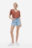 V-neck linen T-shirt